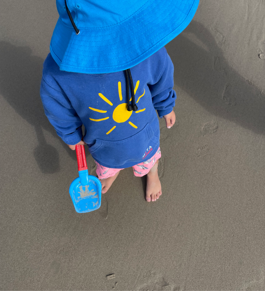 Kids Hoodie Sun, Royal Bleu