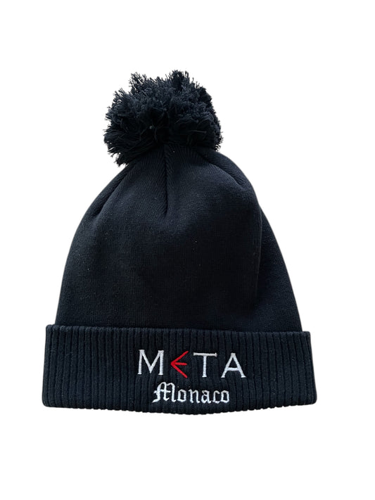 Beanie with Pom Pom, Black