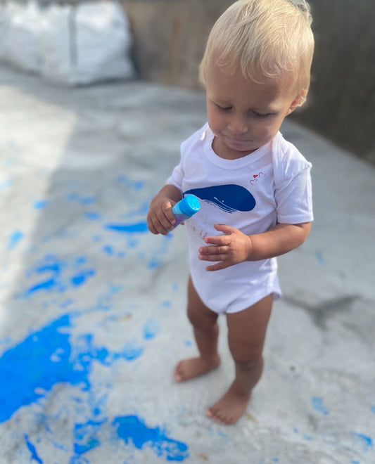 Baby Body Love is the Way Whale, White