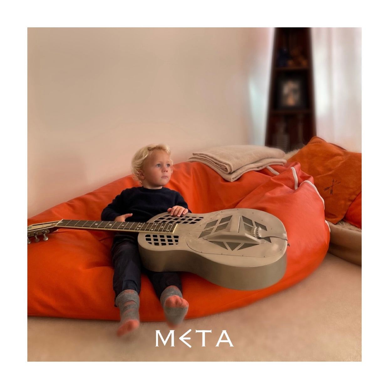 Riviera Leather Beanbag, orange