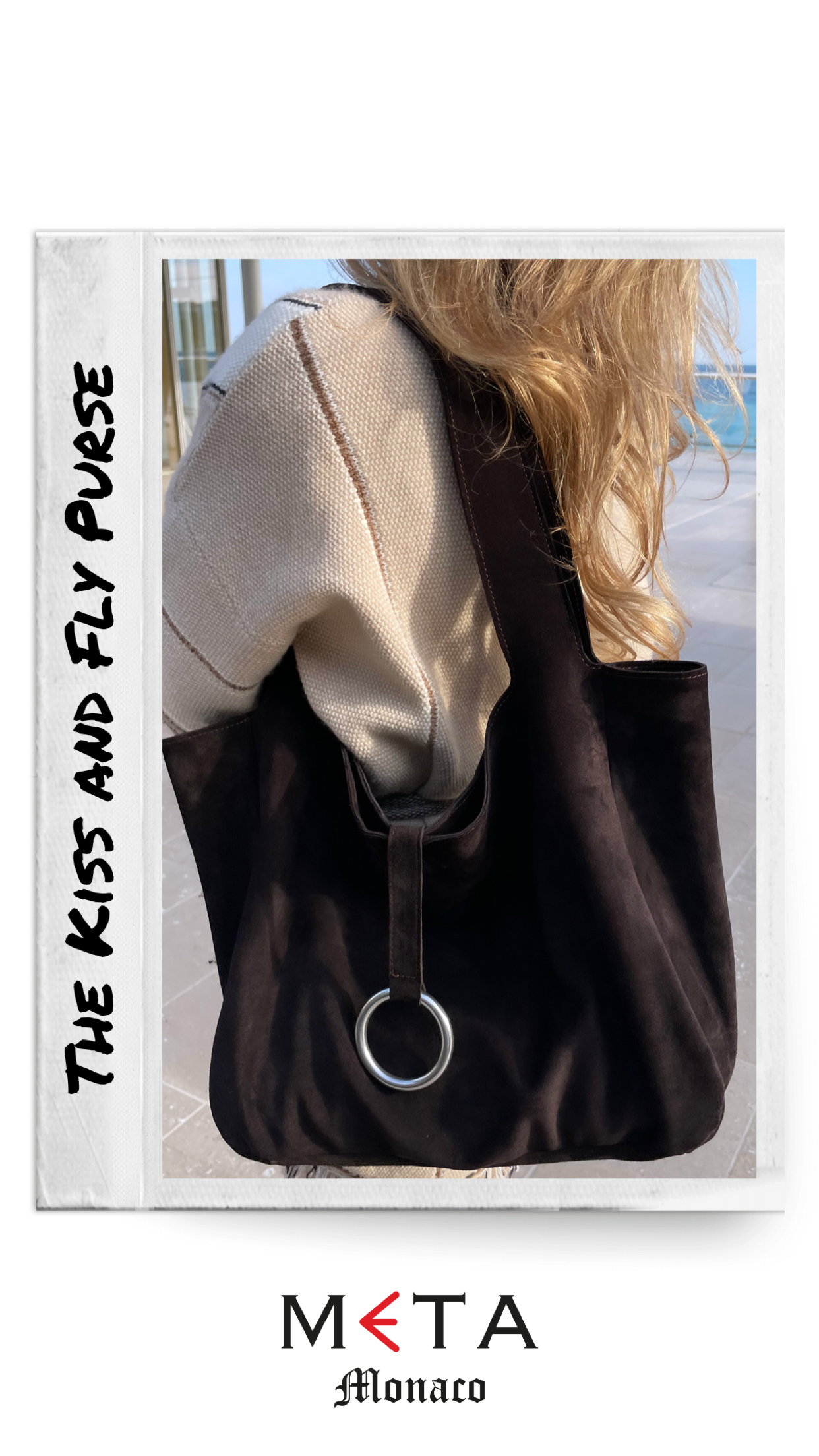 The Kiss and Fly Suede Leather Purse