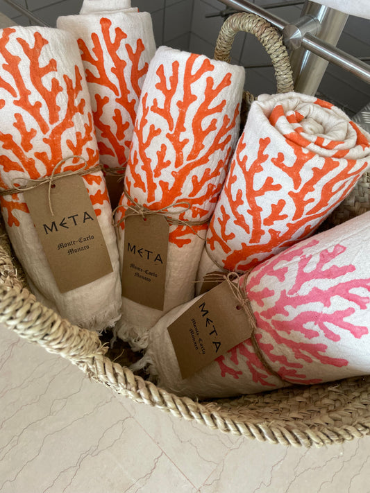 Towel Coral Motifs, Pink
