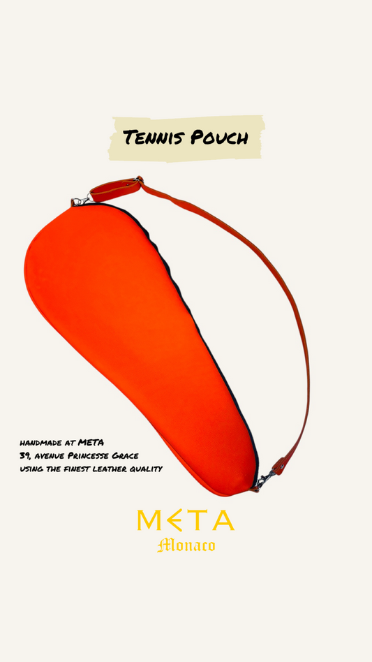 Tennis Pouch, orange leather