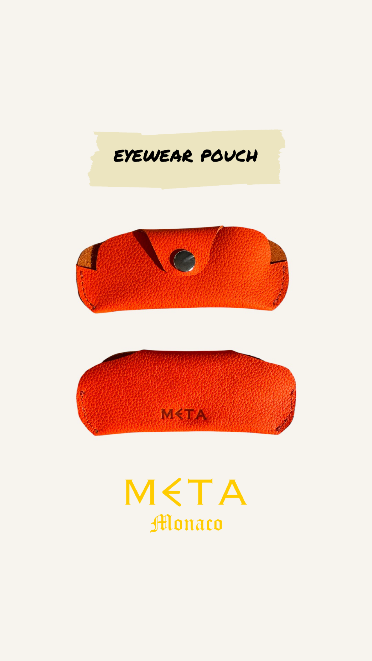 Eyewear Pouch, orange leather