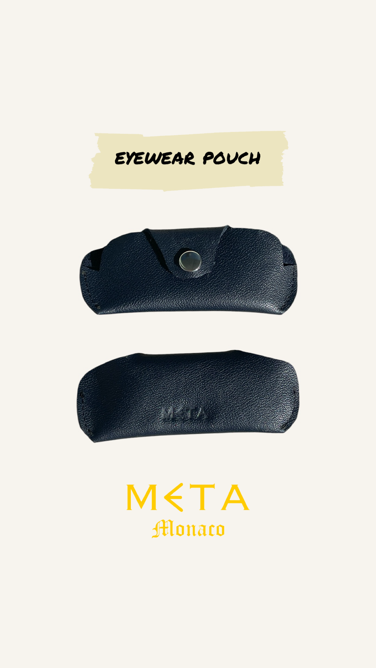 Eyewear Pouch, navy blue leather
