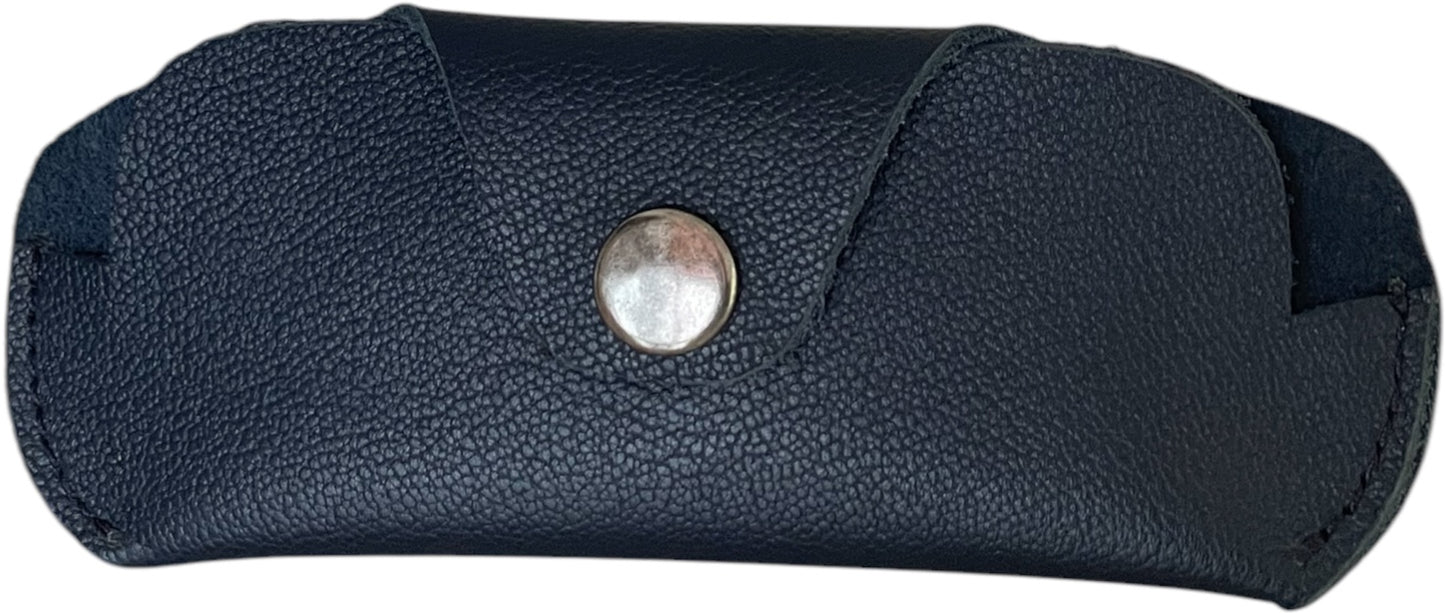 Navy Blue Leather Eyewear Case