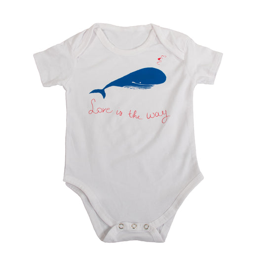 Baby Body Love is the Way Whale, White