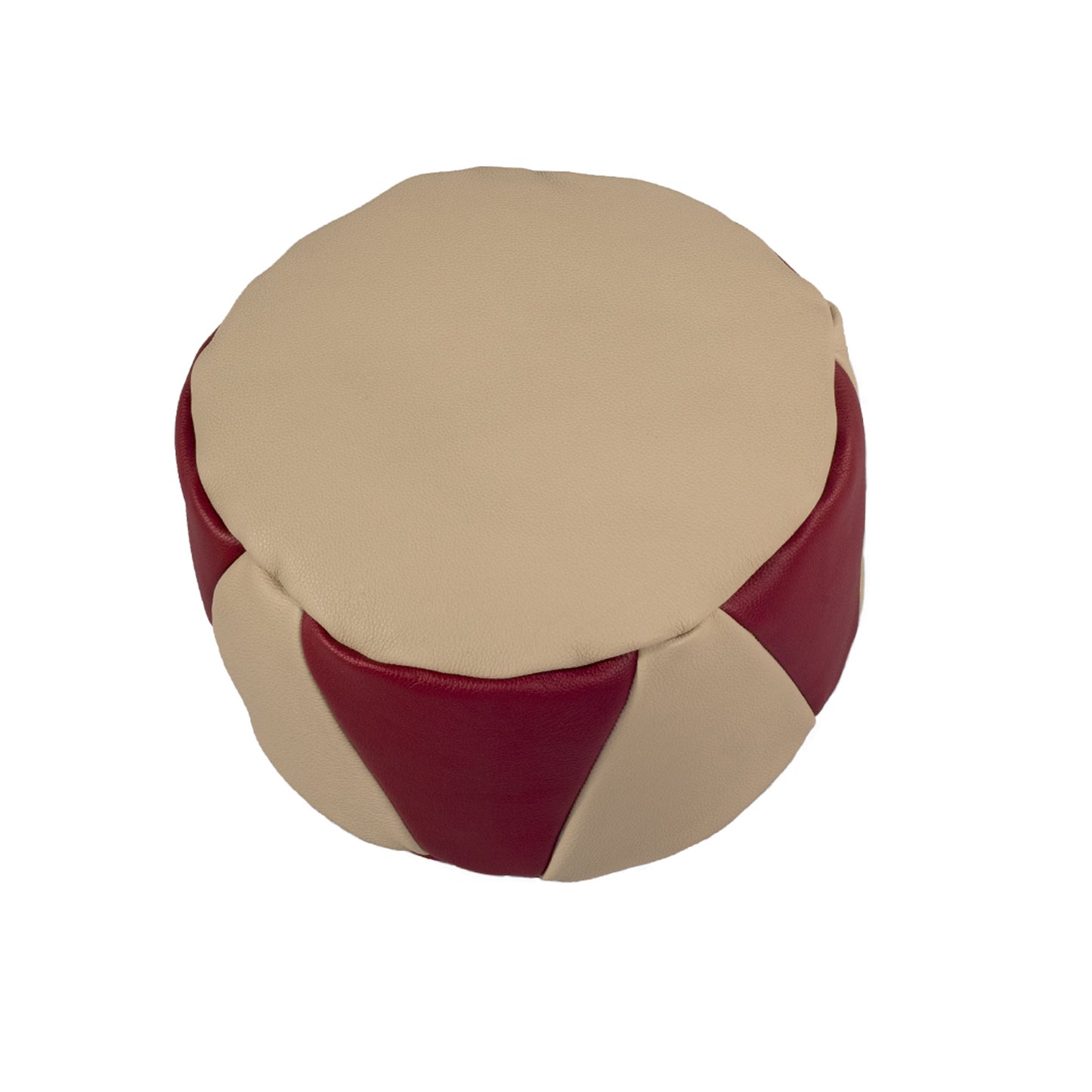 Mini Leather Pouf, Monaco Colors