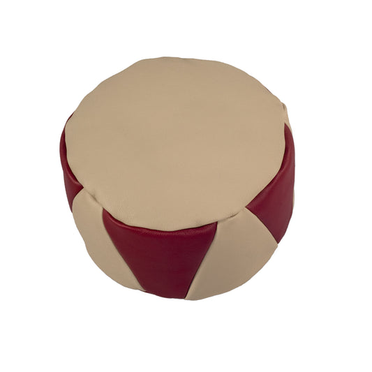 Mini Leather Pouf, Monaco Colors