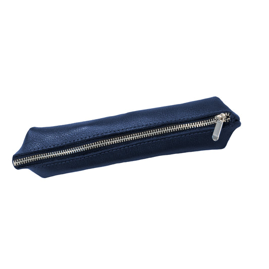 Pencil Case, navy blue leather