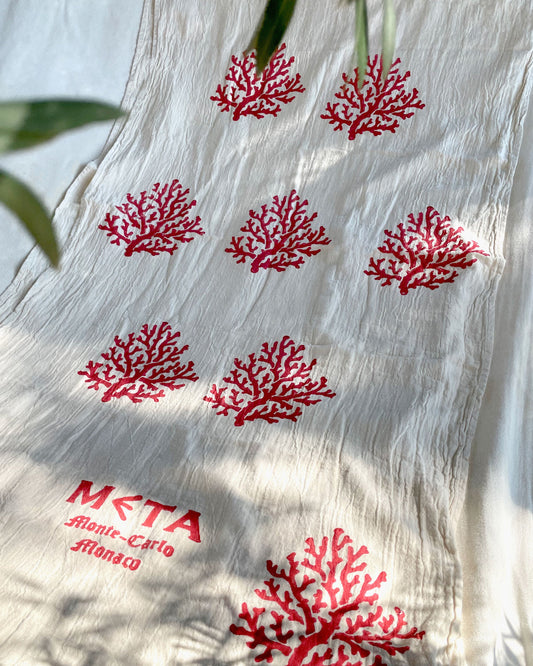 Towel Coral Motifs, Red