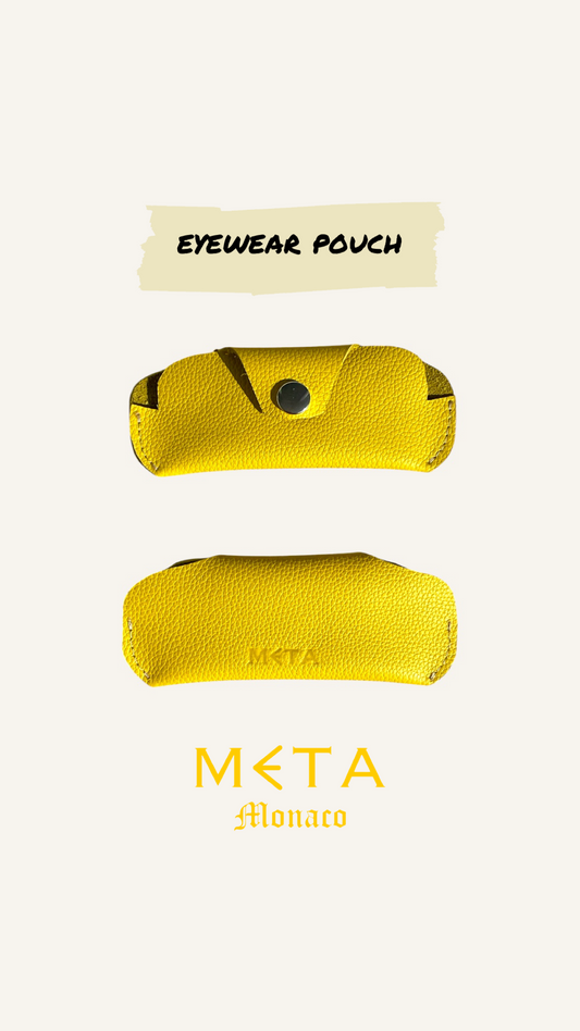 Eyewear Pouch, yellow leather