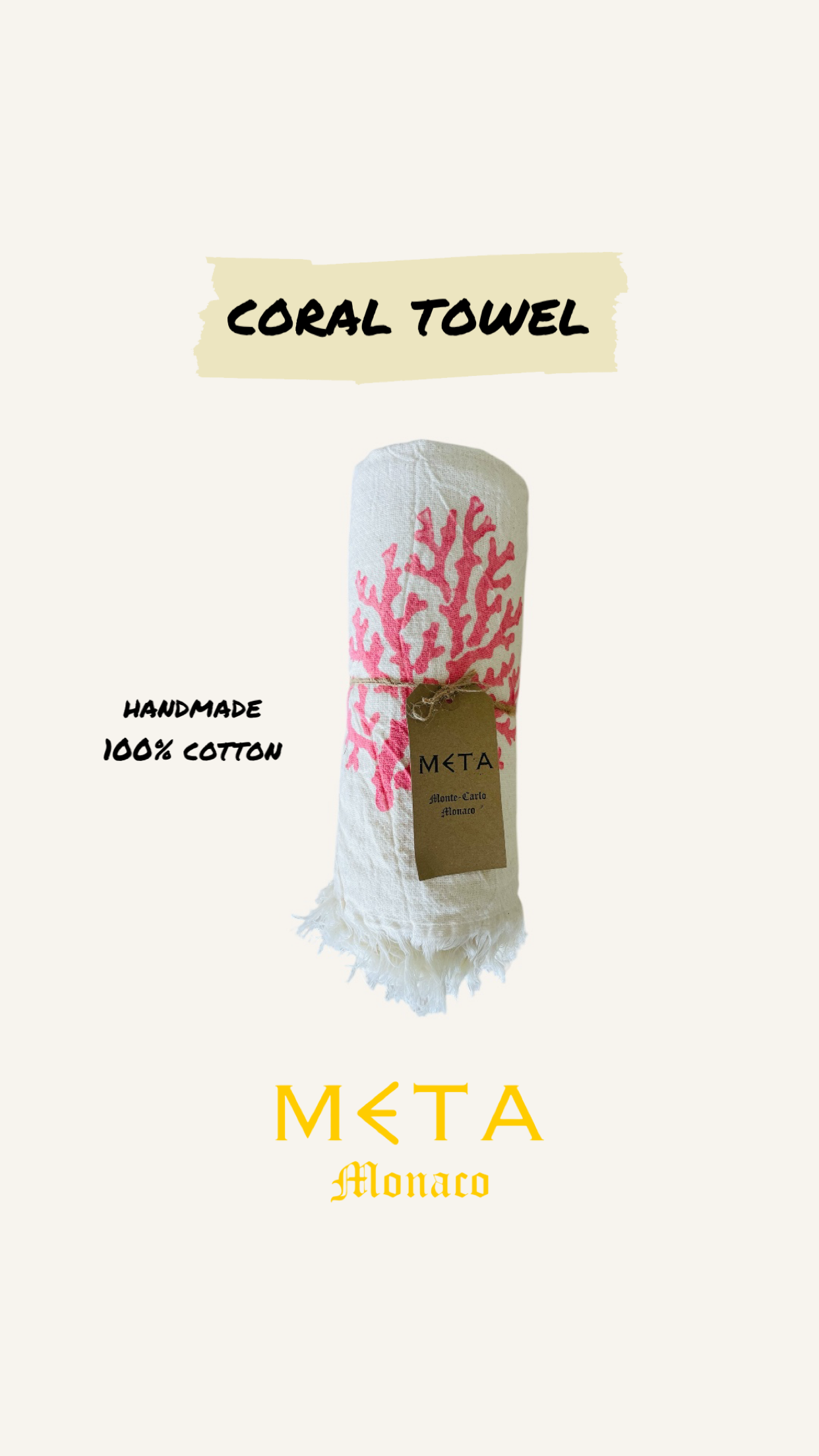 Towel Coral Motifs, Pink