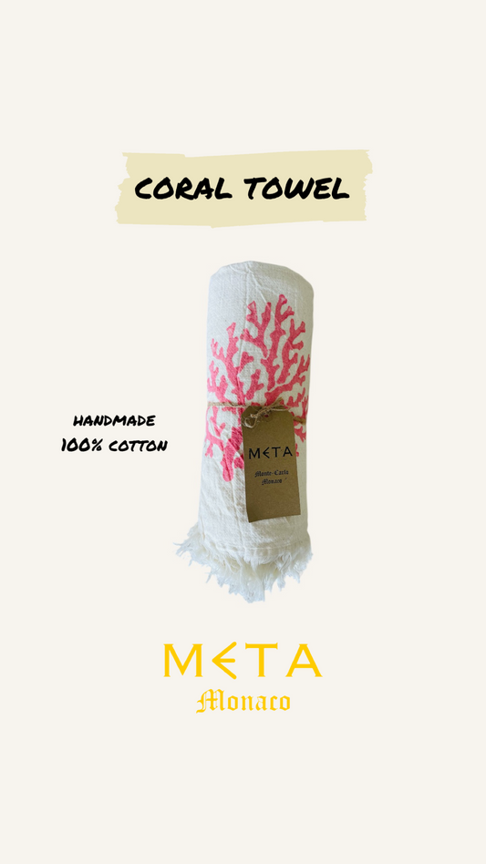 Towel Coral Motifs, Pink
