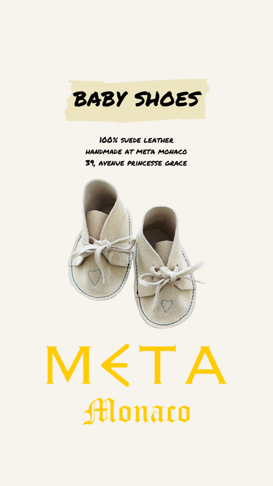 Baby Suede Leather Shoes, Blue Heart