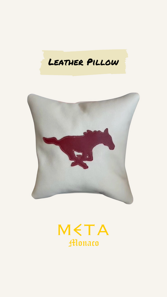 Mustang Leather Throw Pillow, Monaco Colors