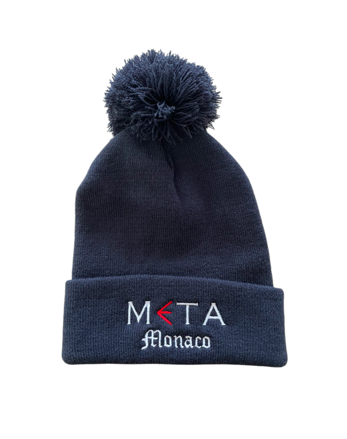 Kids Beanie with Pom Pom, Navy Blue