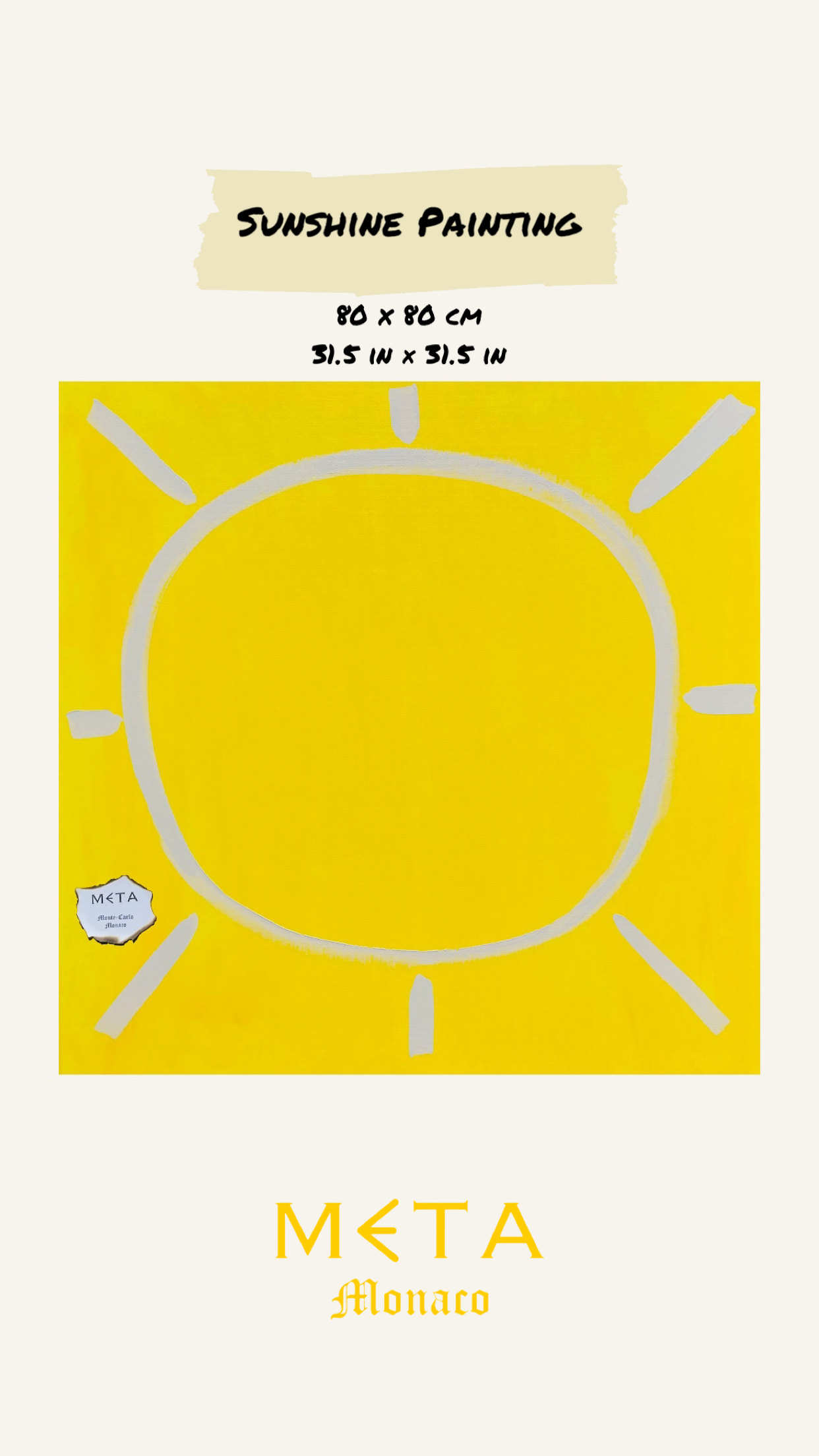 Sunshine Painting, 80x80cm