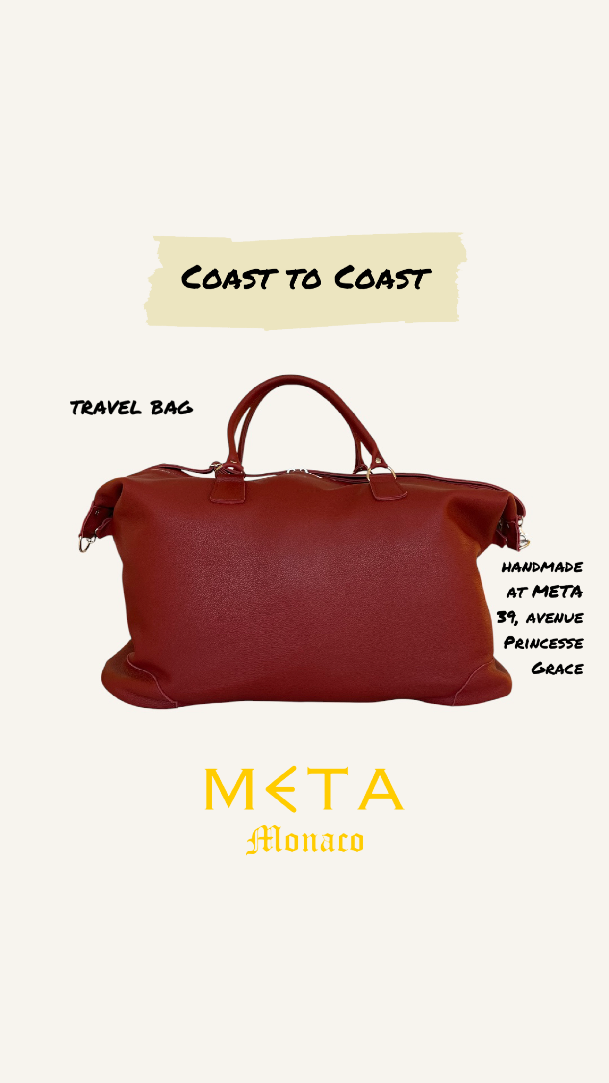 The Coast to Coast Travel Bag, burgundy leather