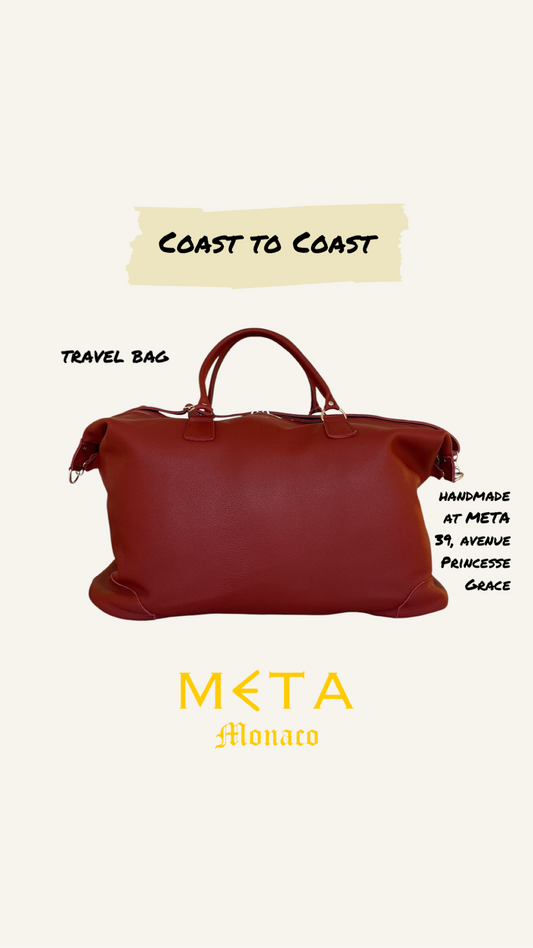 The Coast to Coast Travel Bag, burgundy leather