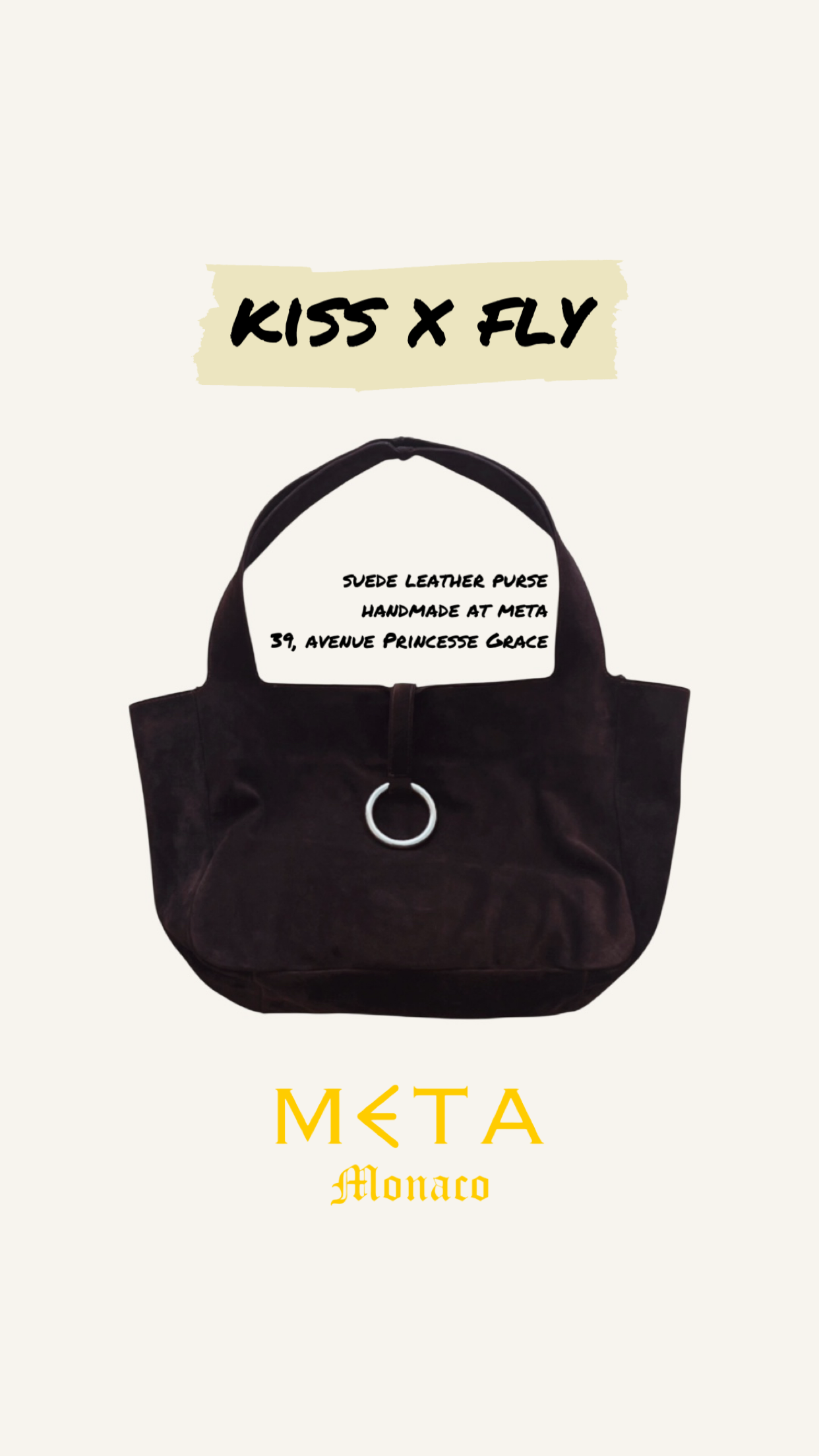 The Kiss and Fly Suede Leather Purse