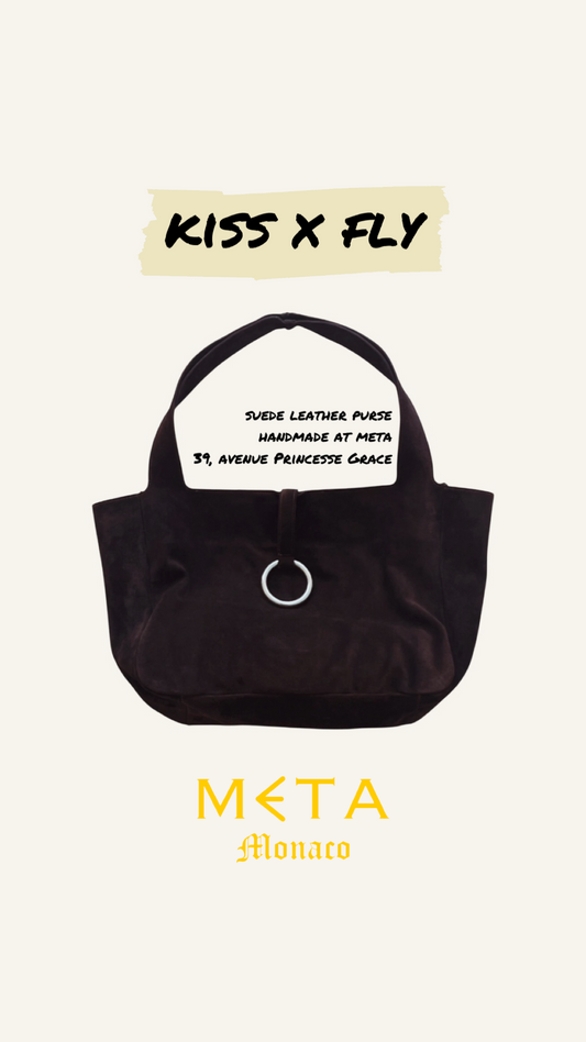 The Kiss and Fly Suede Leather Purse