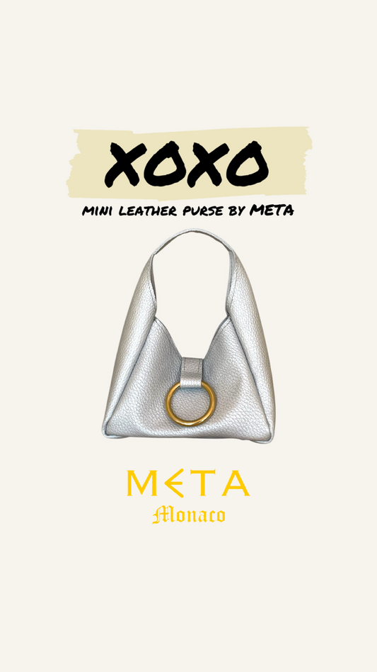 XOXO mini purse, poudre d’étoiles silver leather