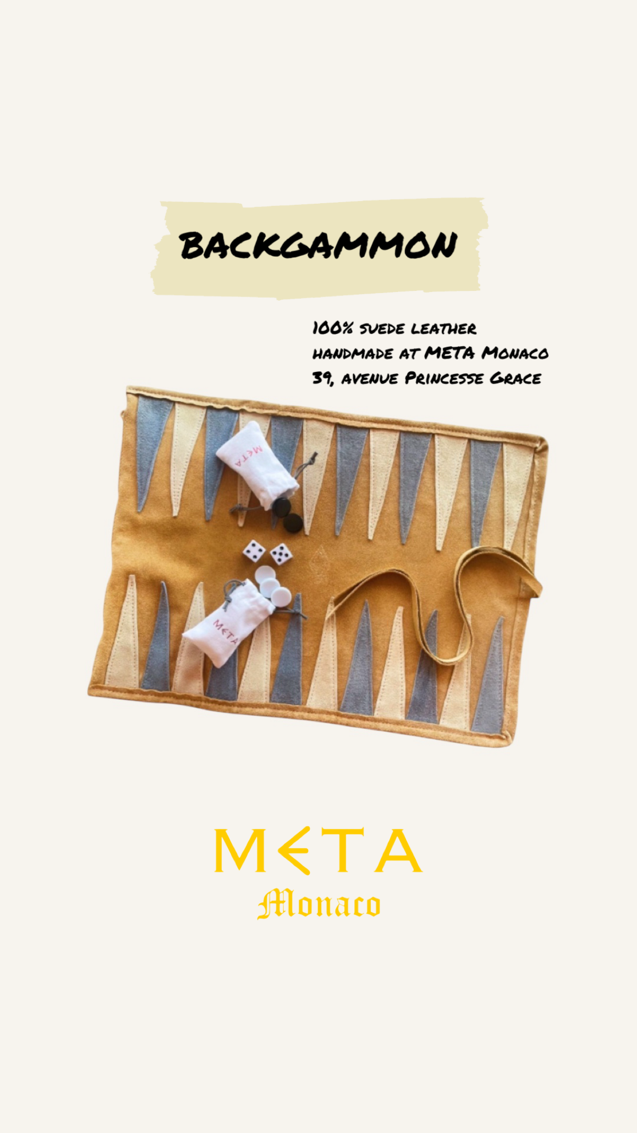 Suede backgammon