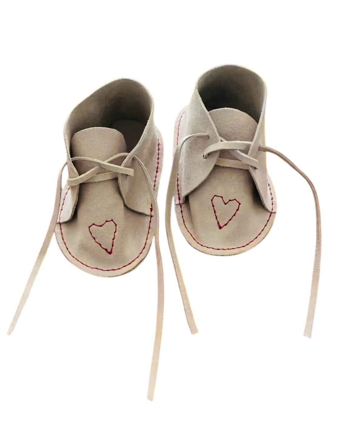 Baby Suede Leather Shoes, Red Heart