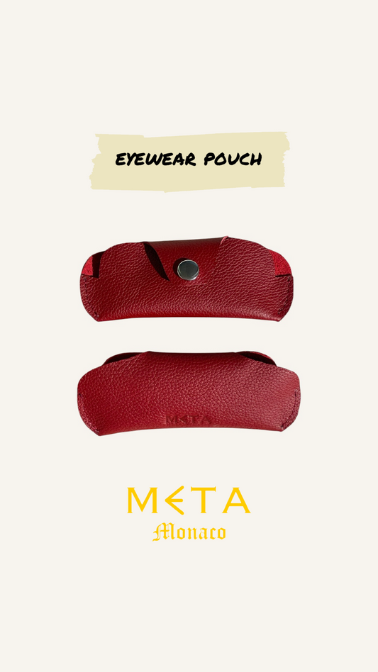 Eyewear Pouch, burgundy red leather