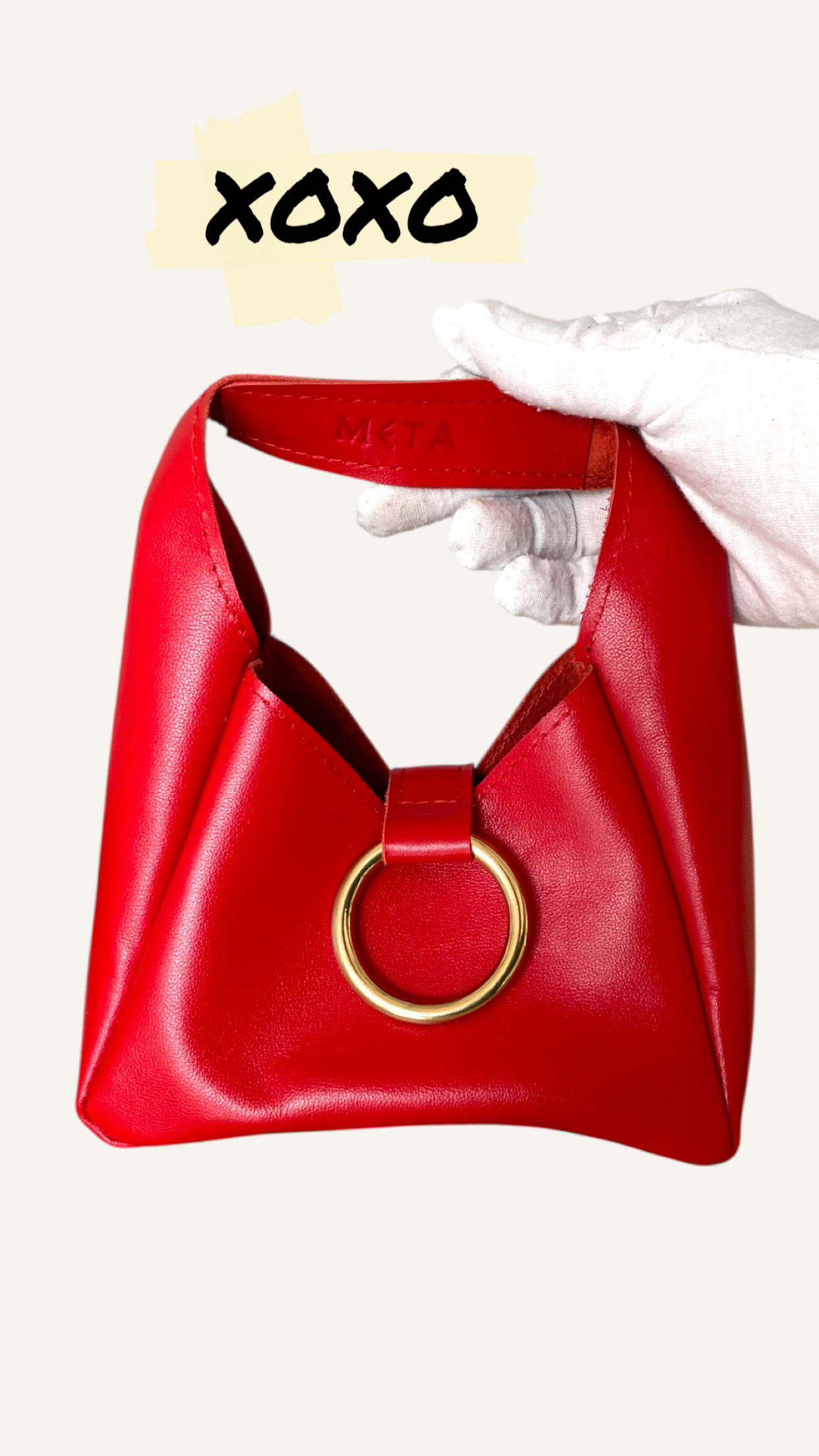 XOXO mini purse, feu du coeur red leather