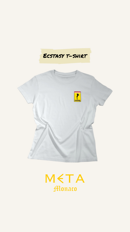 Ecstasy T-shirt Printed on left chest, White