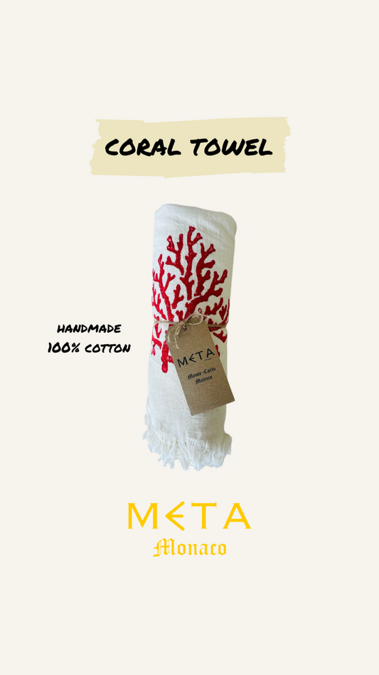 Towel Coral Motifs, Red