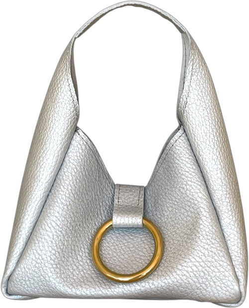 XOXO mini purse, poudre d’étoiles silver leather