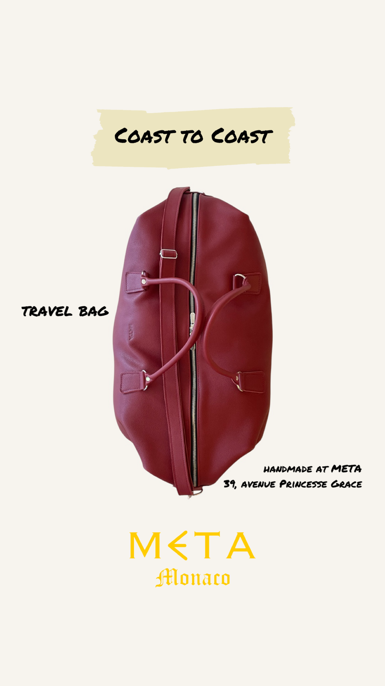 The Coast to Coast Travel Bag, burgundy leather