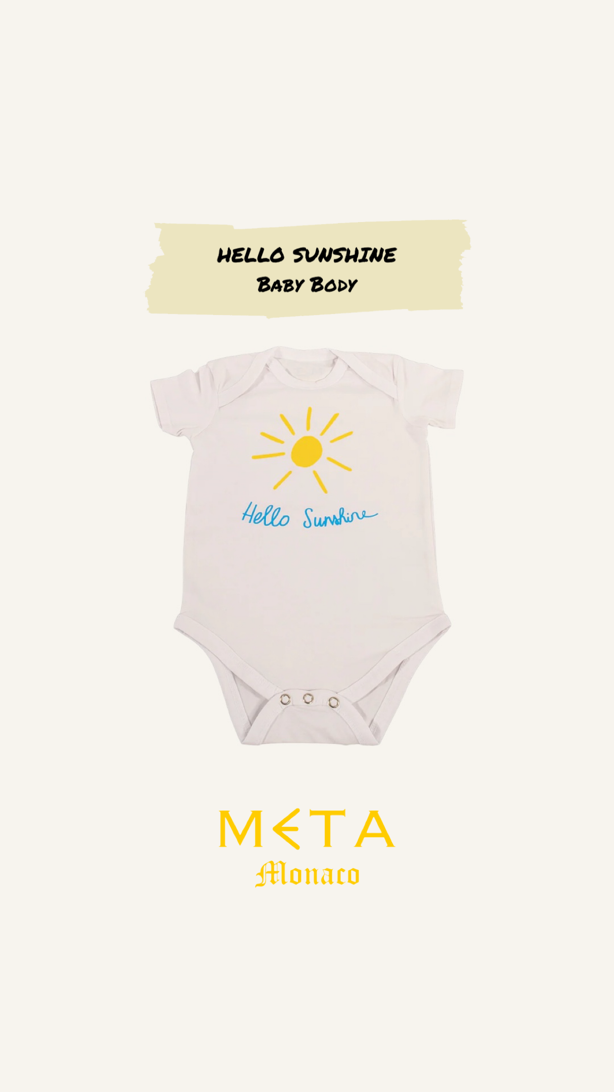 Baby Body Hello Sunshine, White