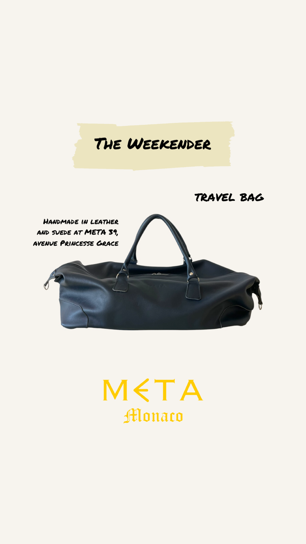 The Weekender Travel Bag, navy blue leather & royal blue suede