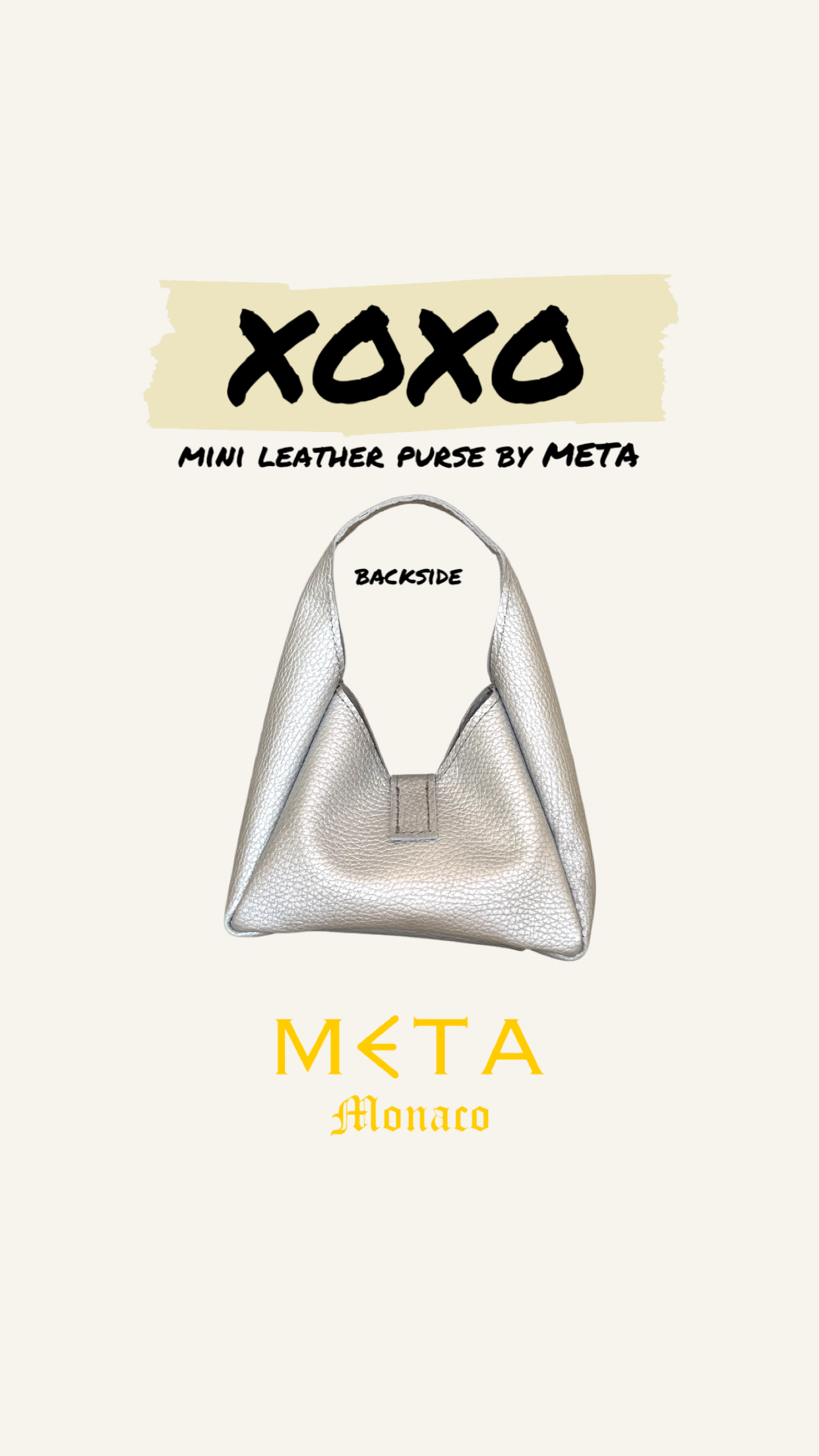 XOXO mini purse, poudre d’étoiles silver leather