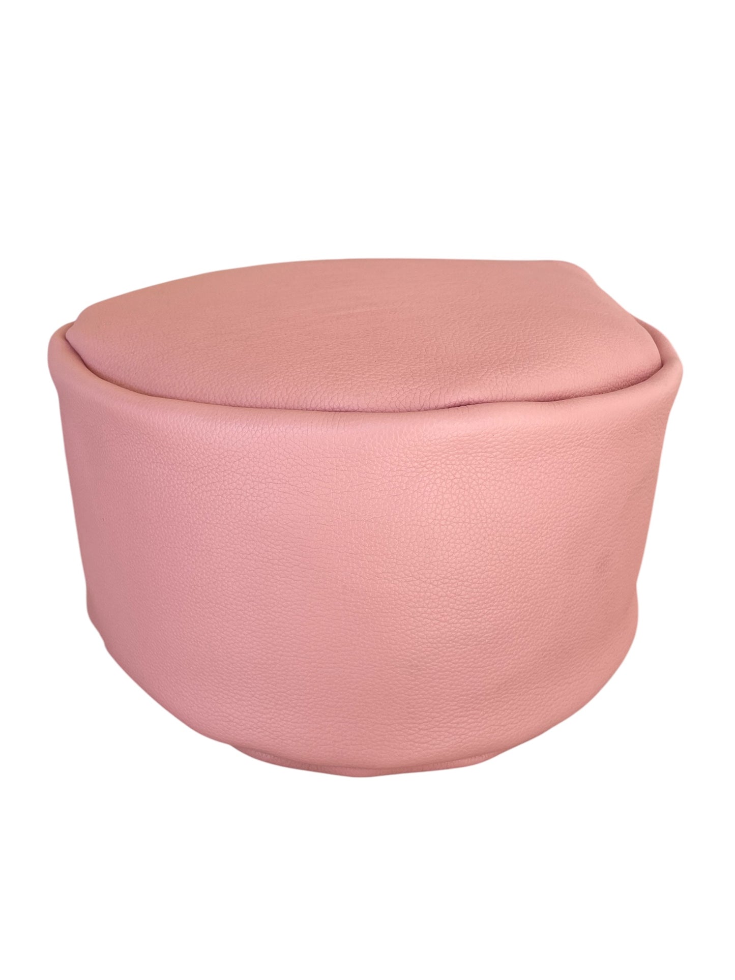 Mini Leather Pouf Pink