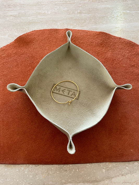 Vide-Poche, sand beige leather