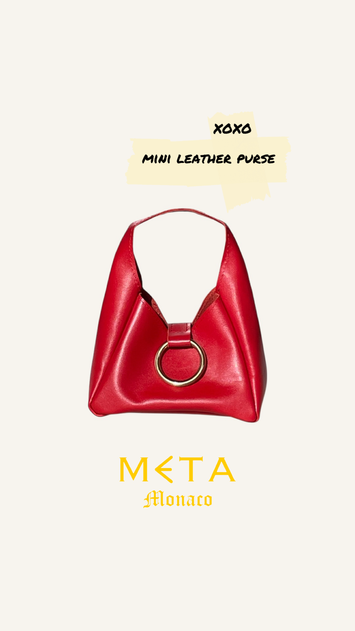 XOXO mini purse, feu du coeur red leather