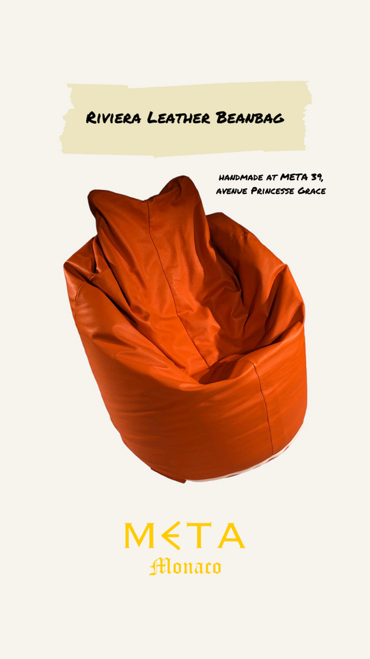 Riviera Leather Beanbag, orange