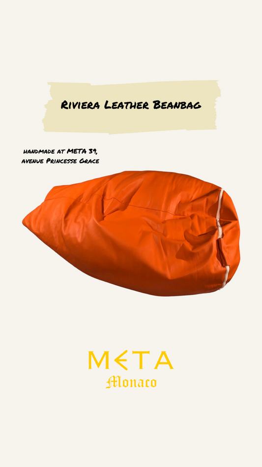 Riviera Leather Beanbag, orange
