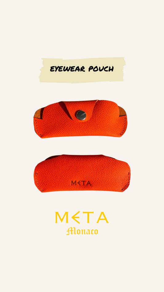 Eyewear Pouch, orange leather