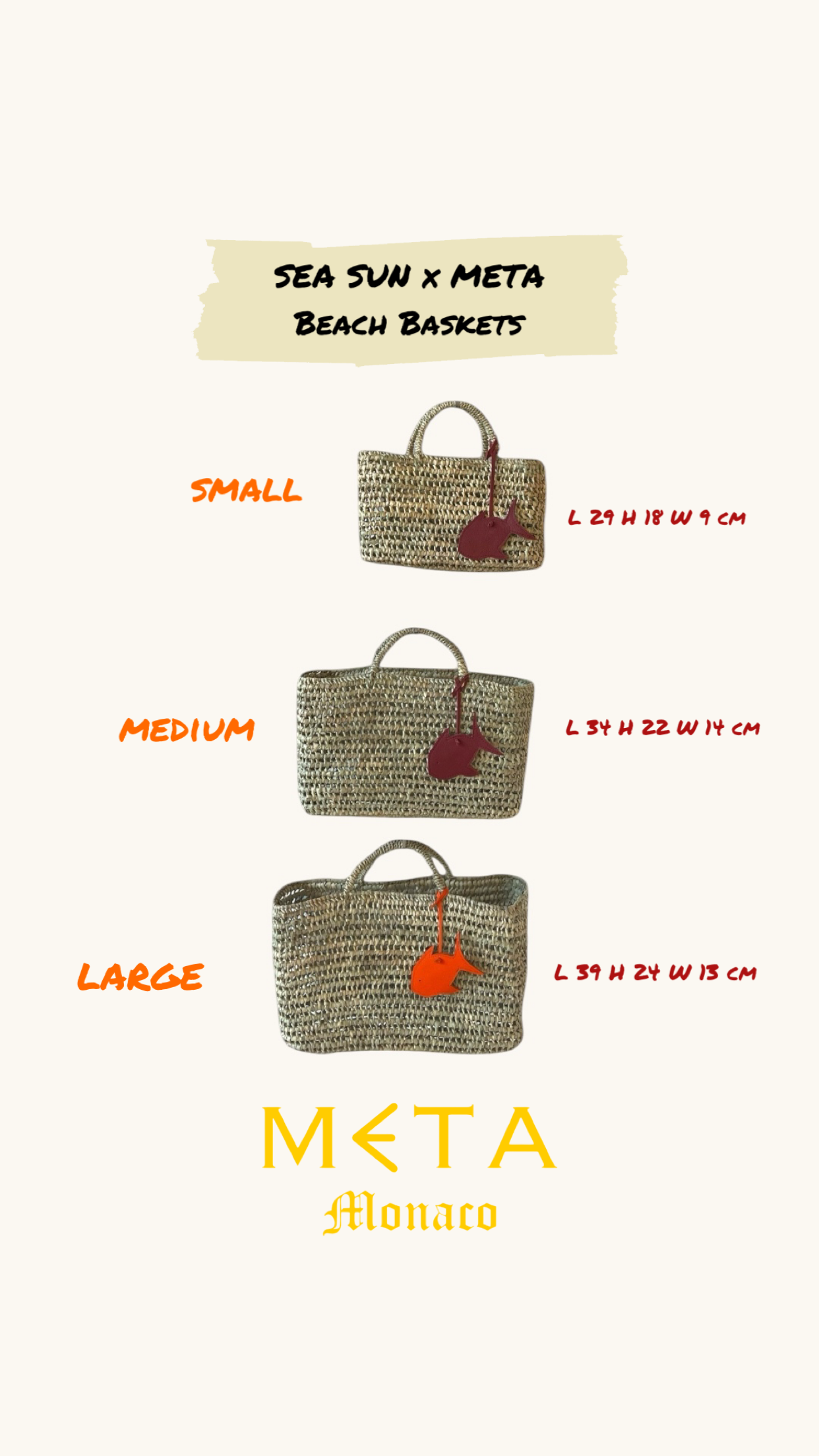 SEA SUN x META Beach Basket, burgundy leather
