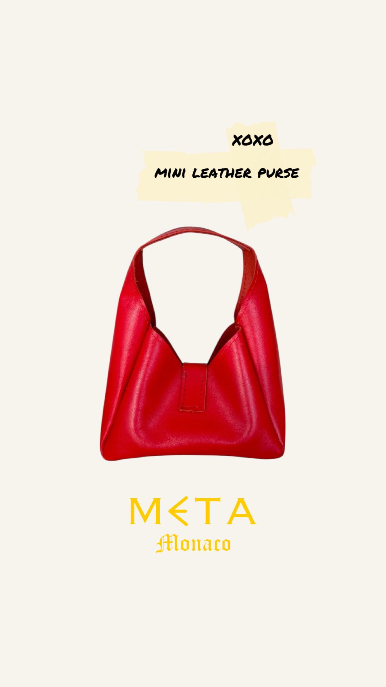XOXO mini purse, feu du coeur red leather
