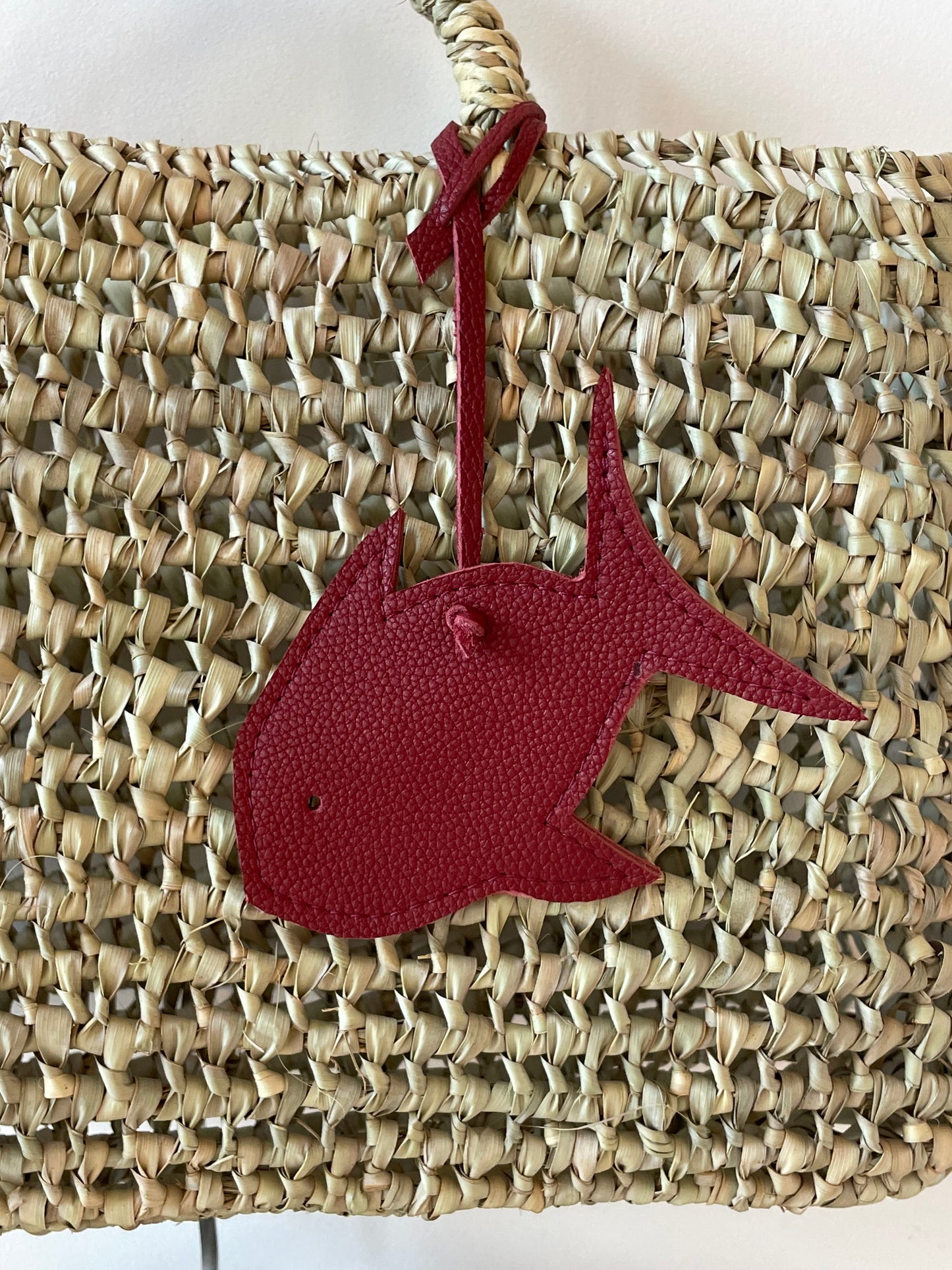 SEA SUN x META Beach Basket, burgundy leather