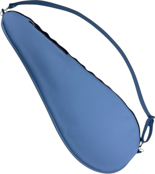 Tennis Racquet Pouch, Sky Blue Leather