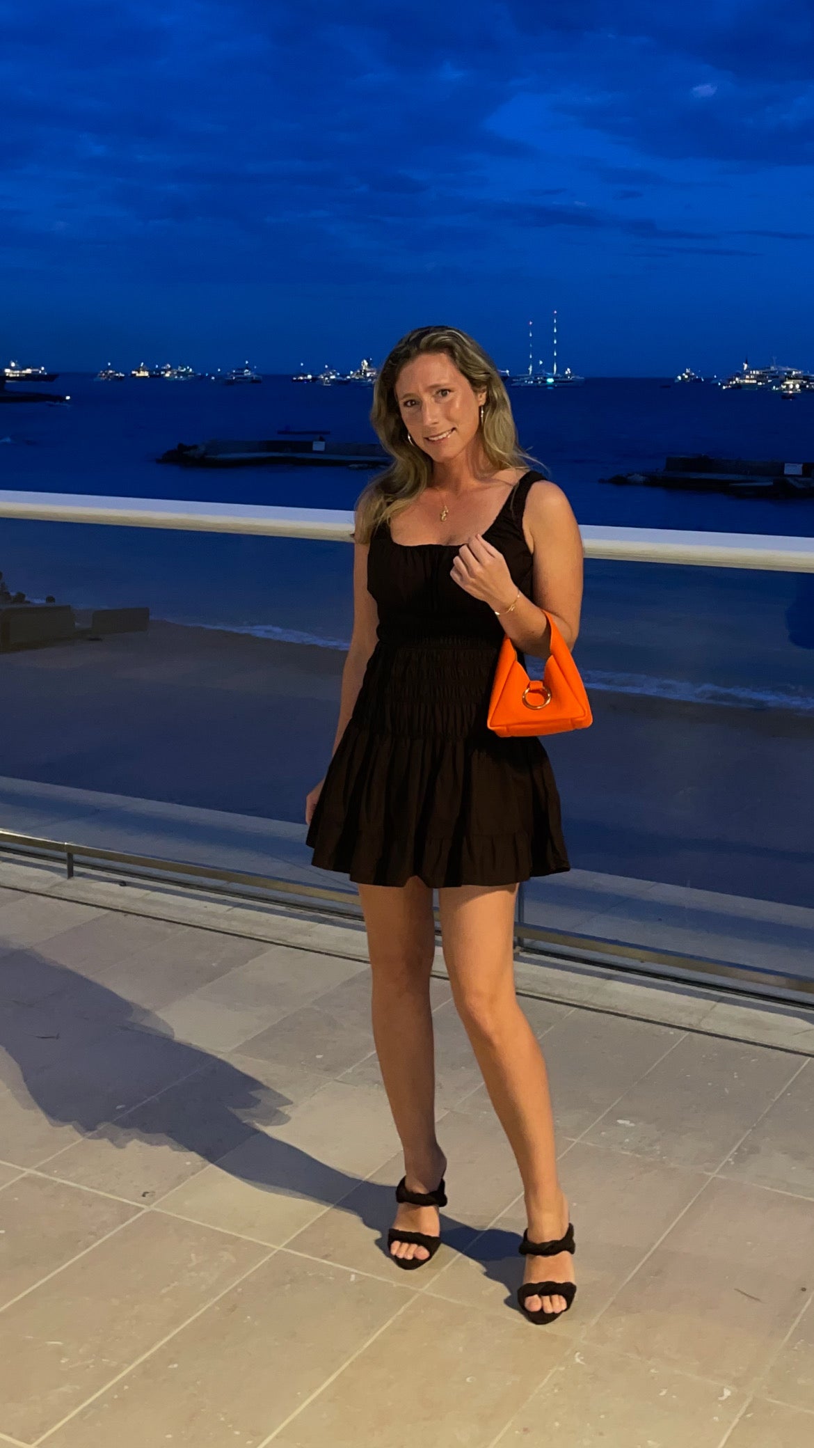 XOXO mini purse, terre de feu orange leather