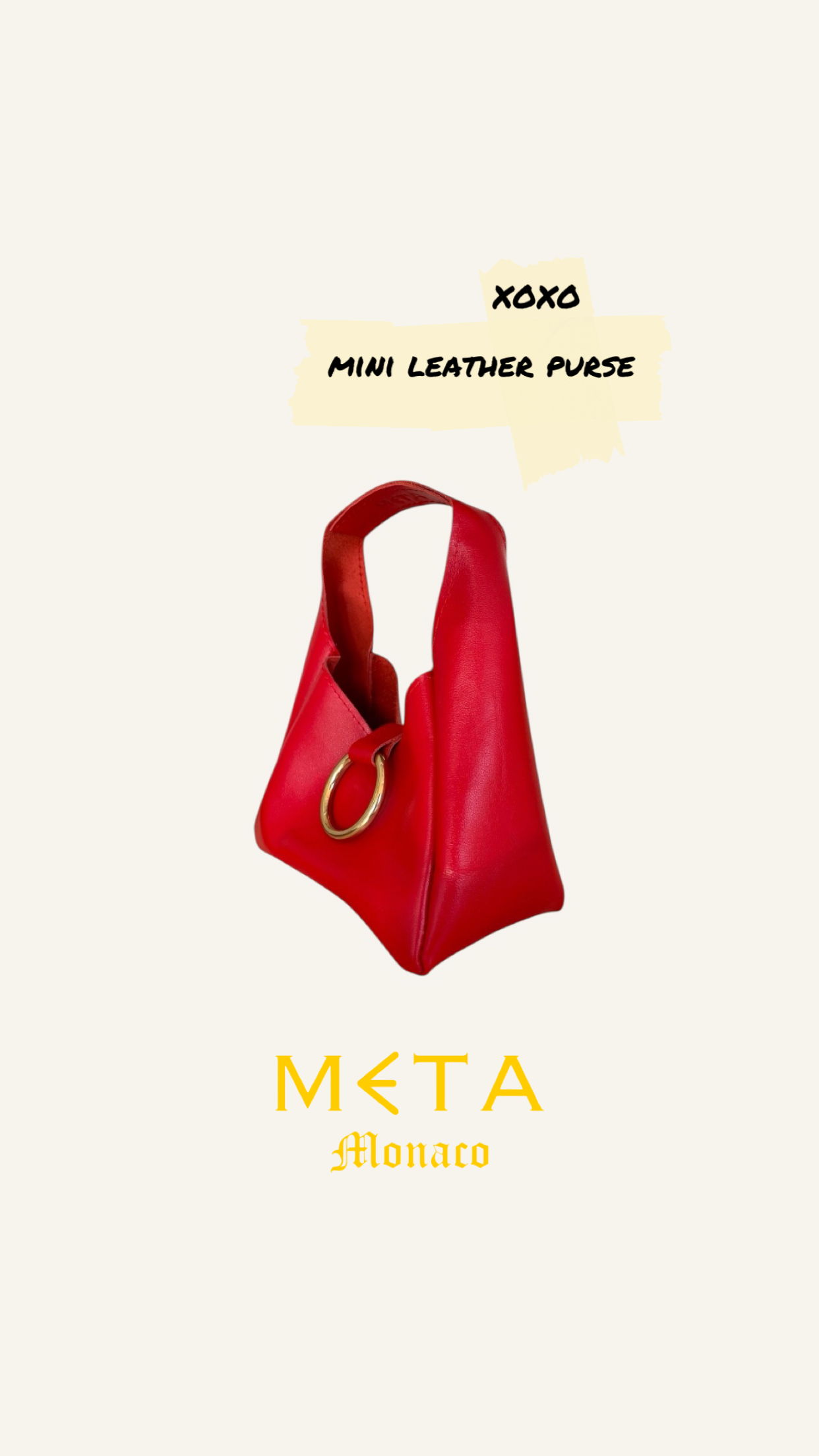 XOXO mini purse, feu du coeur red leather